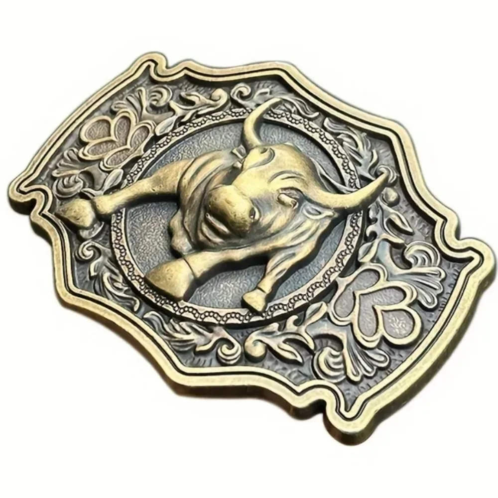 New men's bull rodeo cowboy Western belt buckle